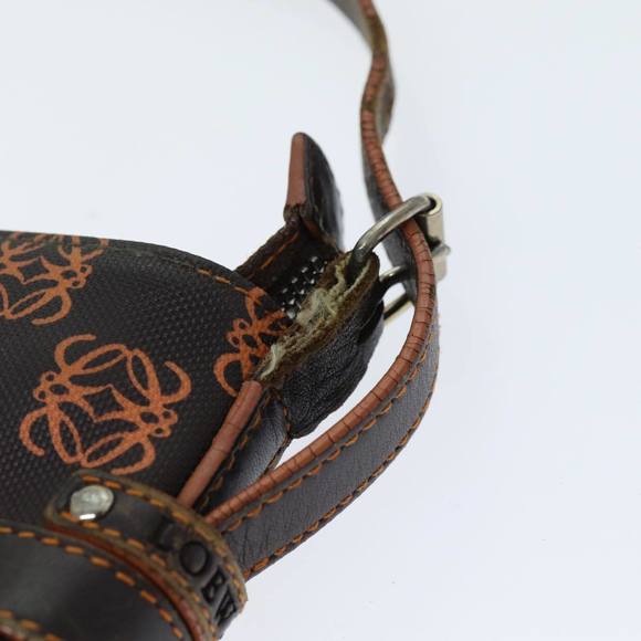 LOEWE Anagram Shoulder Bag Coated Canvas Orange Auth bs14487 - Picture 9 of 16